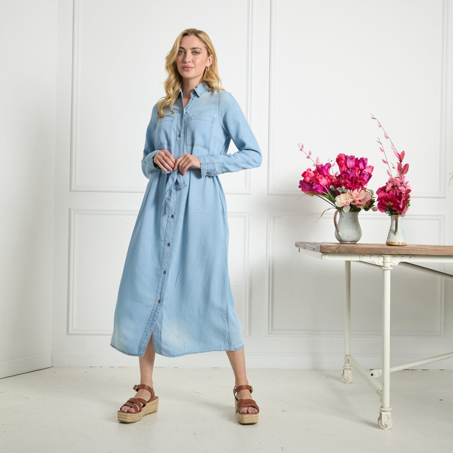 SOHO DENIM DRESS - LIGHT BLUE DENIM