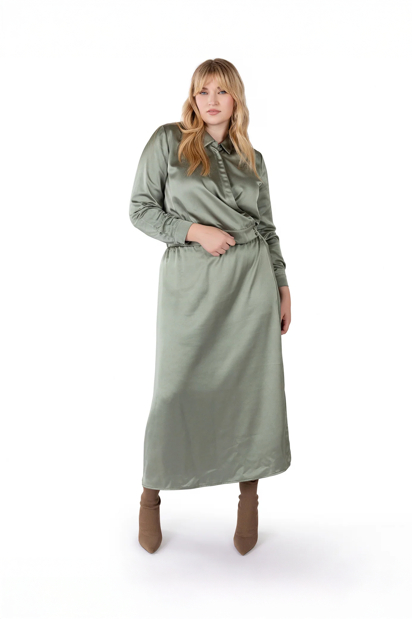CODE APPAREL - SATIN SLIP SKIRT