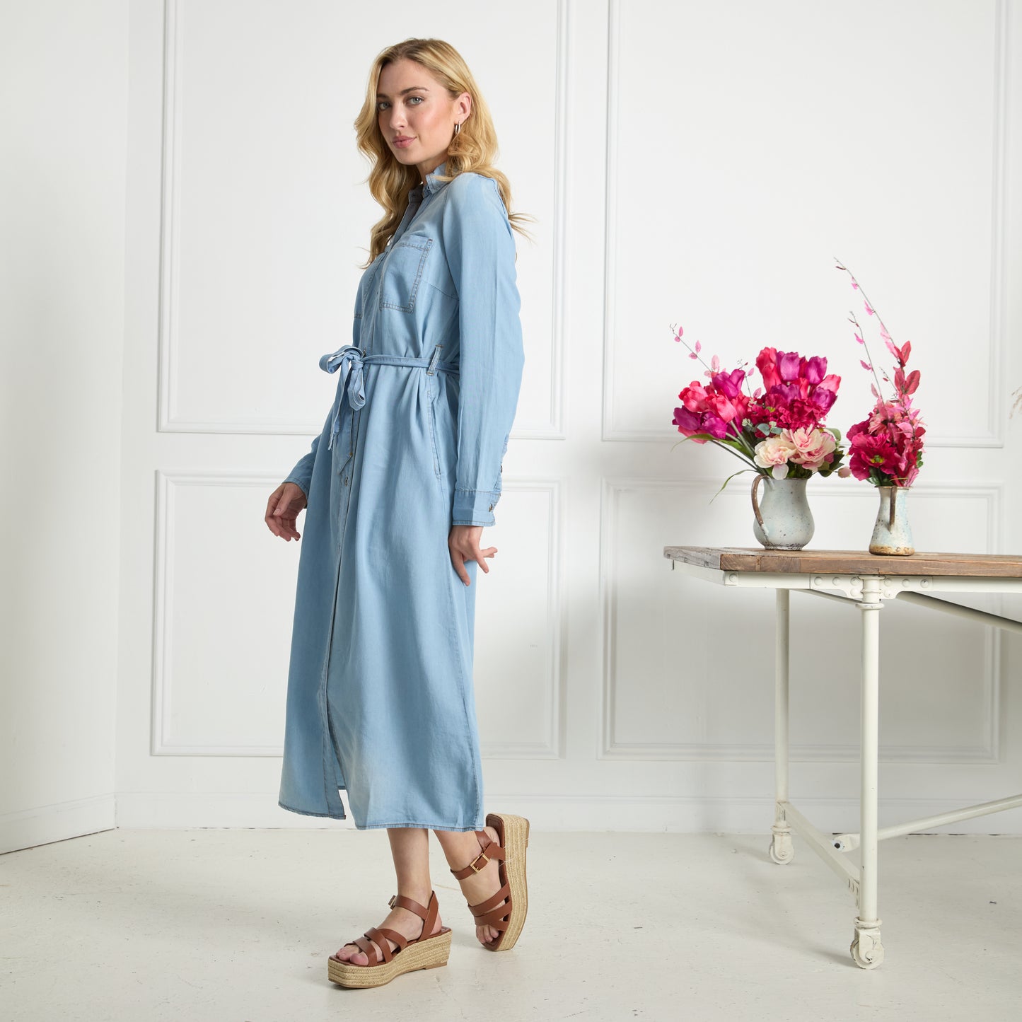 SOHO DENIM DRESS - LIGHT BLUE DENIM