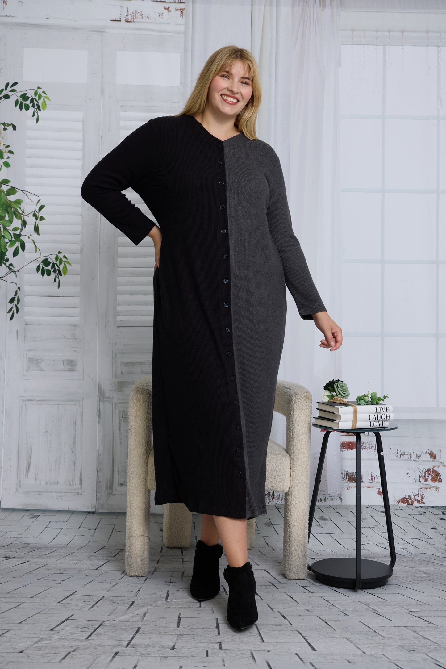 ALEXA DRESS PLUS - COLORBLOCK