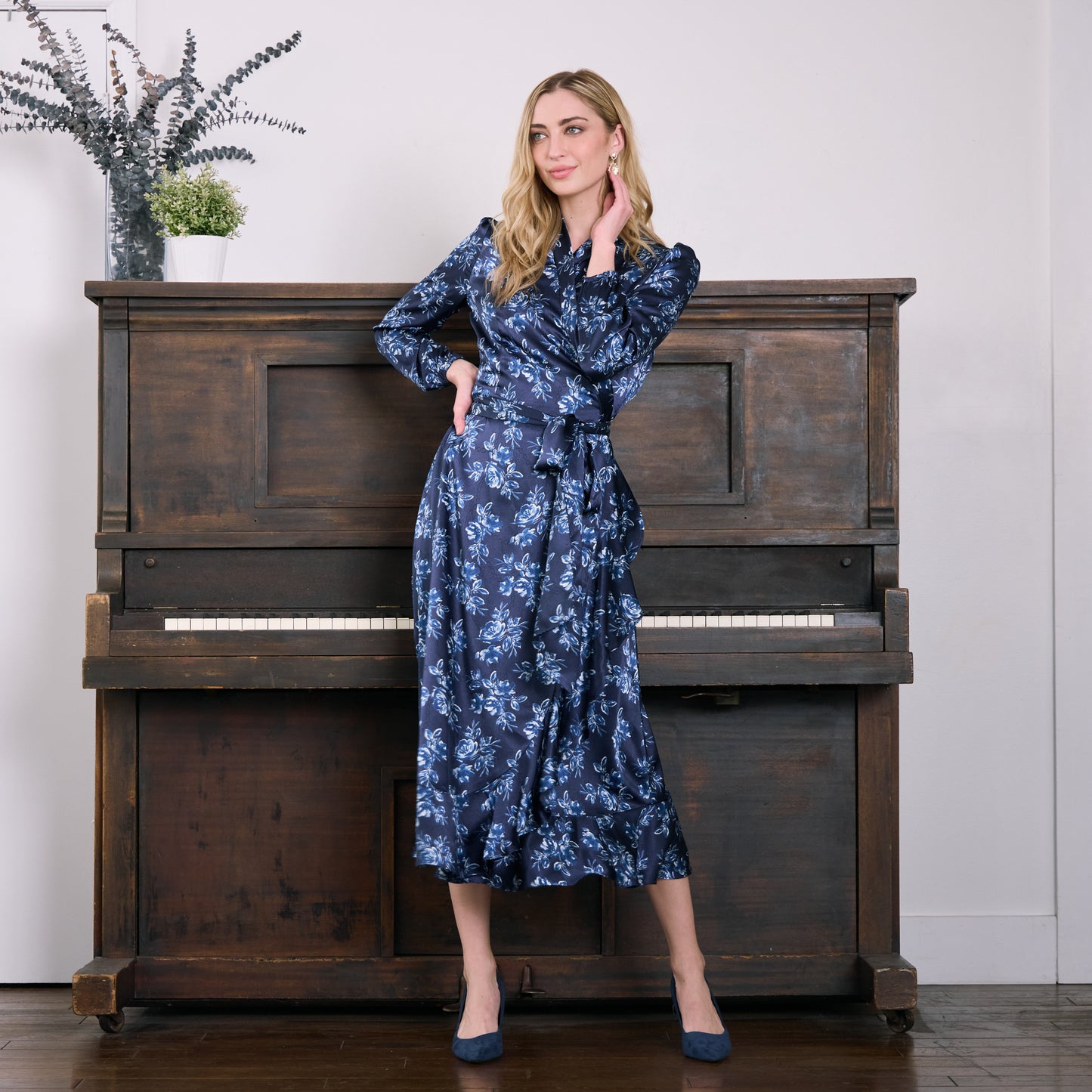 FLORA DRESS - NAVY