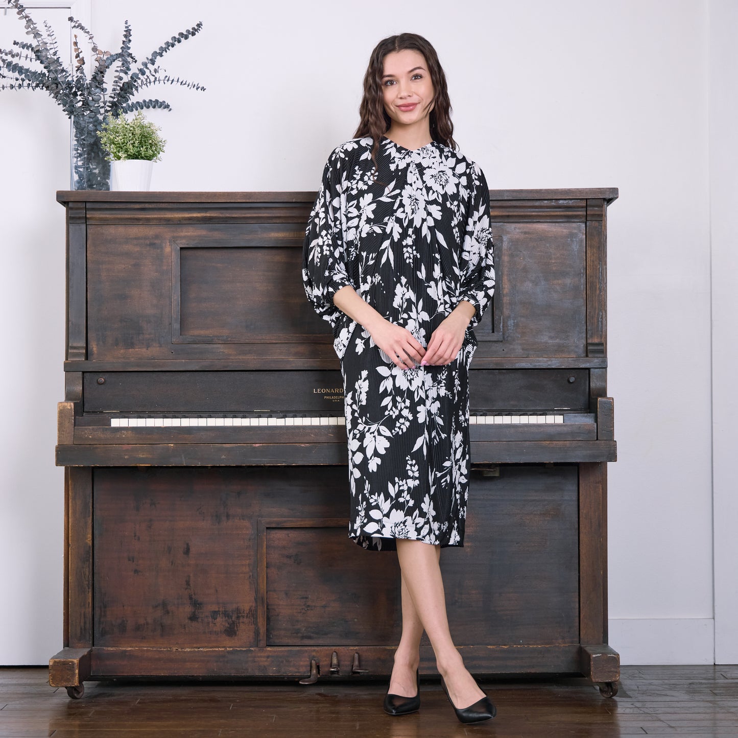 JANELLE DRESS - BLACK/WHITE