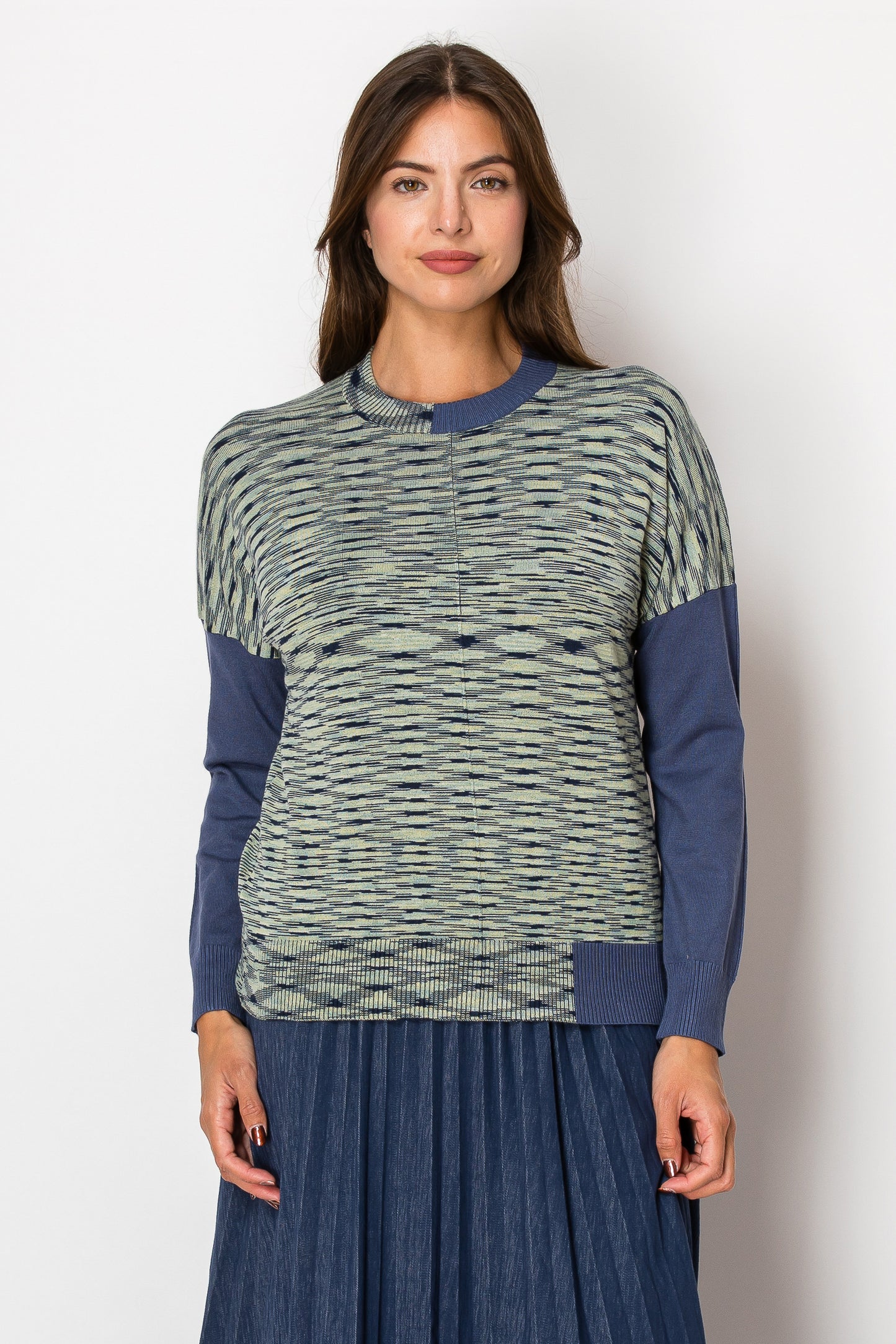 YAL - SPACE-DYE DROP SHOULDER SWEATER