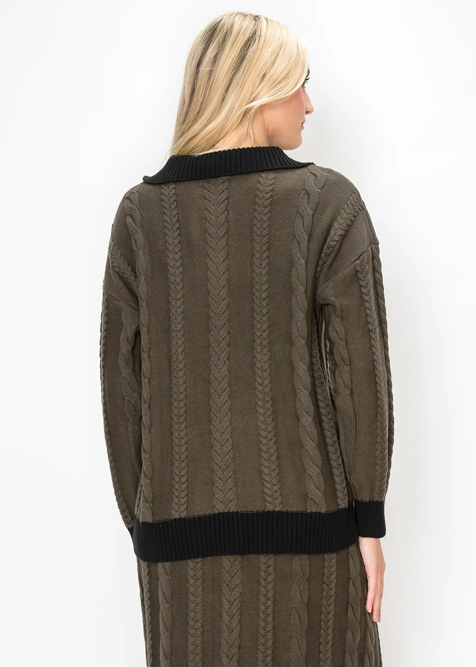 YAL - COLLARED CABLE SWEATER