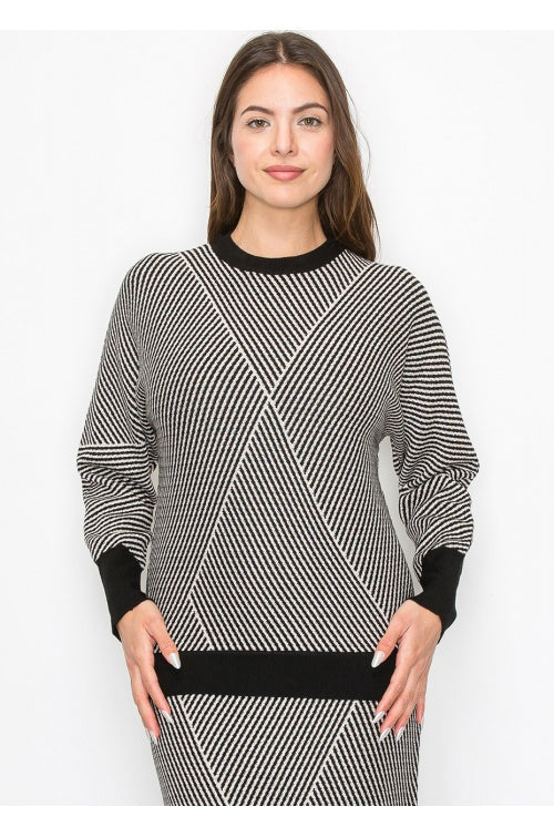 YAL HEX STRIPE SHIMMER SWEATER Japparel