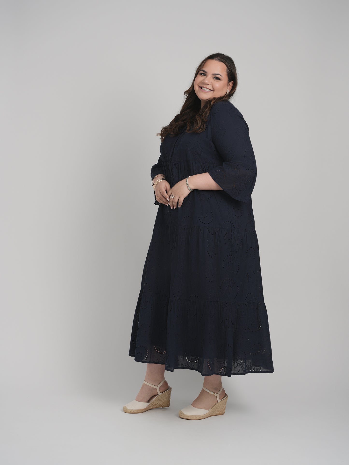 MAYAS - MAXI EYELET DRESS