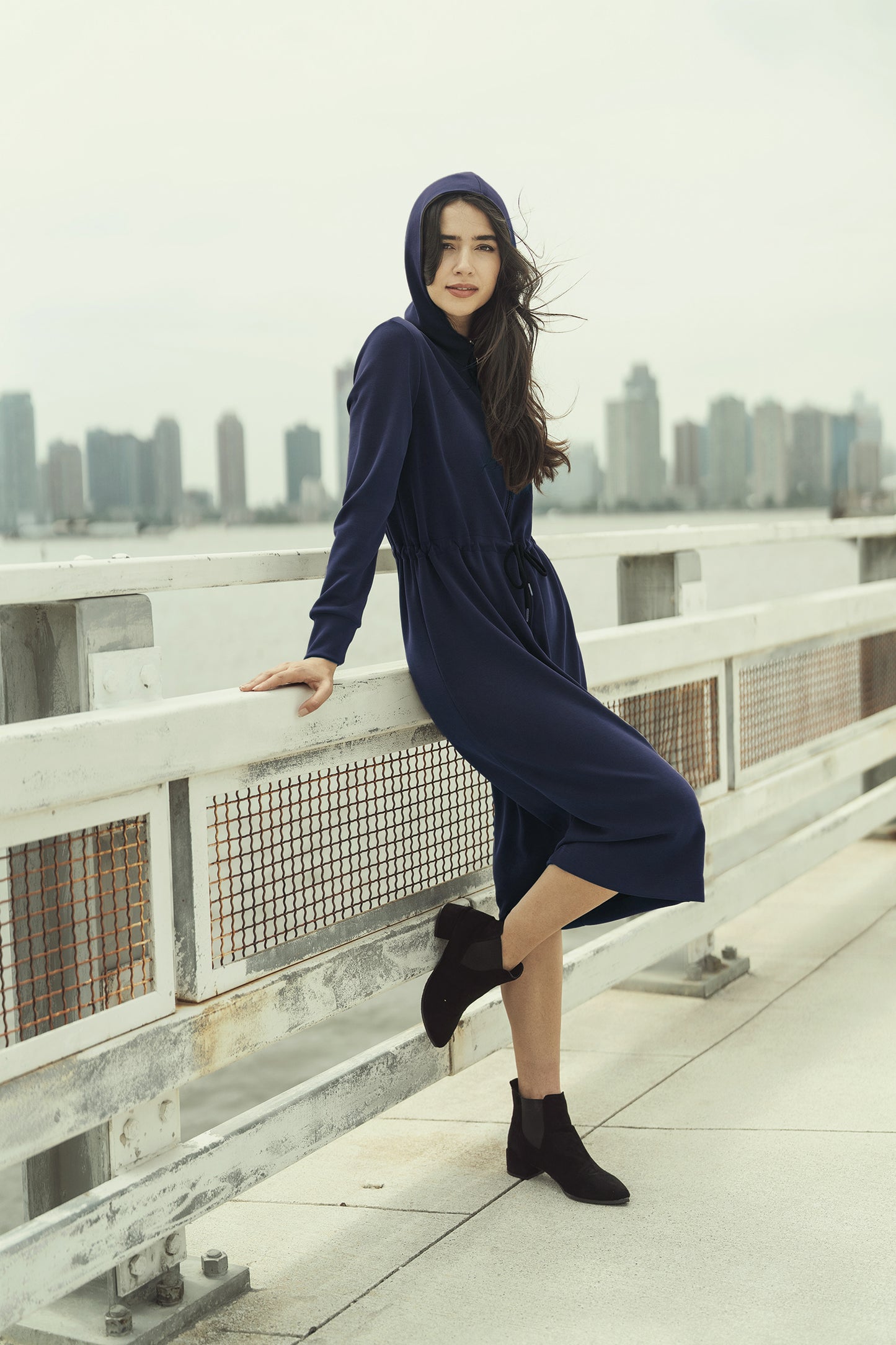 RHEA DRESS - NAVY