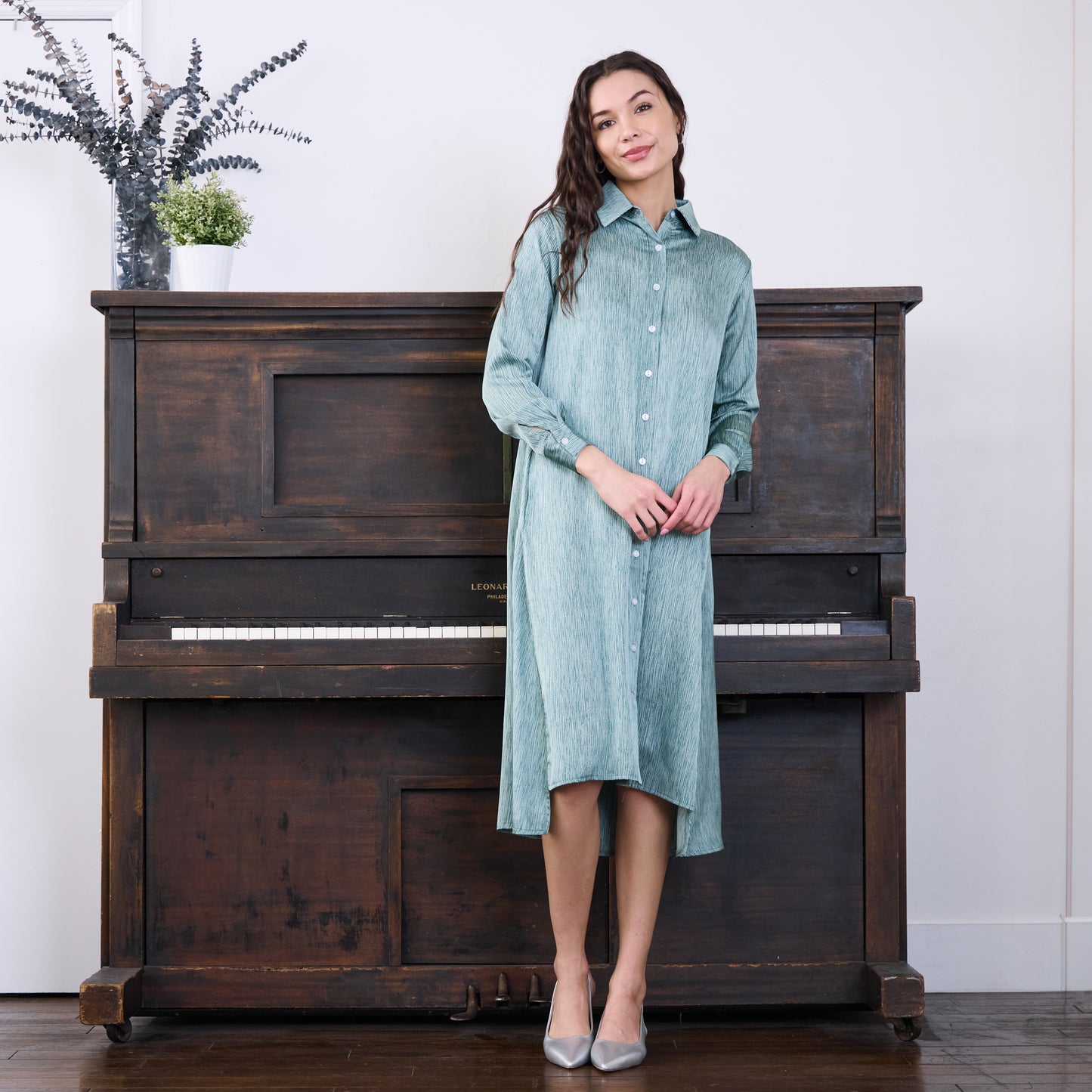 STELLA DRESS - SATIN STRIPE