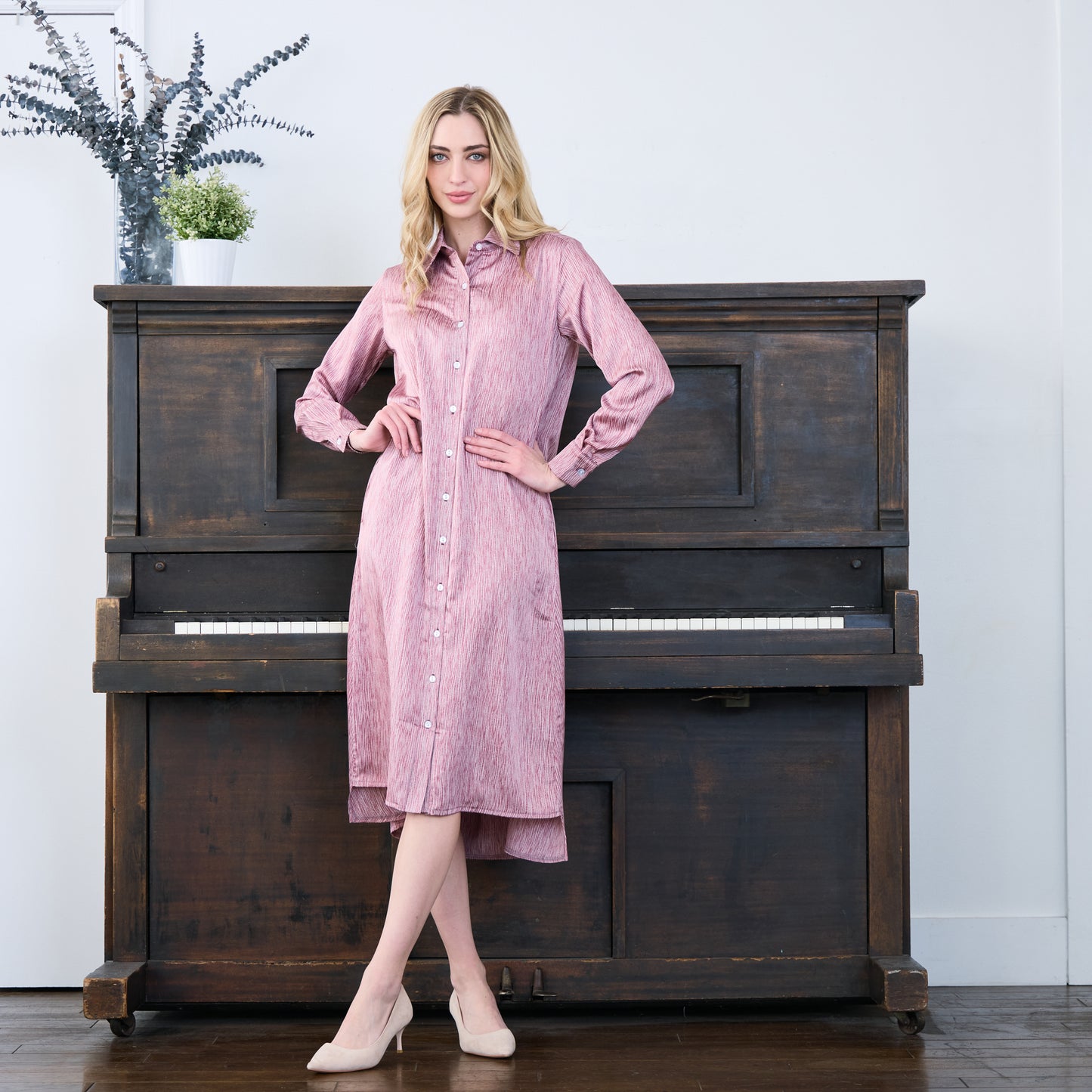 STELLA DRESS - SATIN STRIPE
