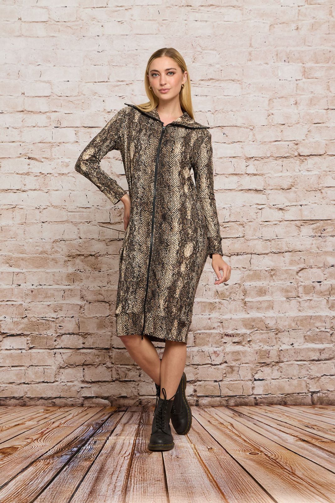 CONNIE DRESS - TAUPE PRINT
