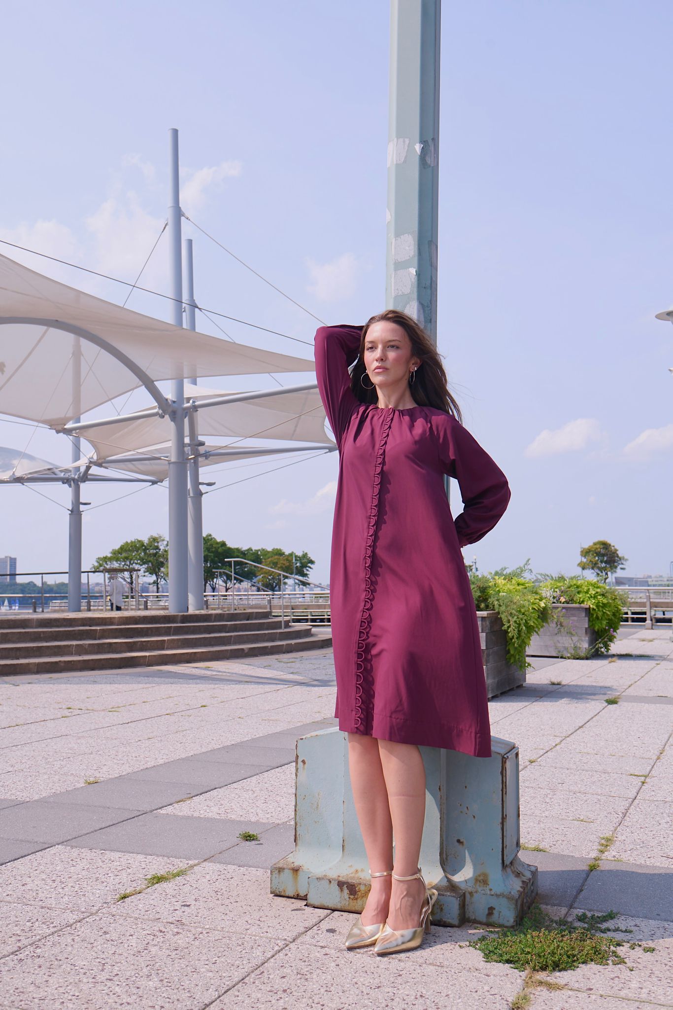 SEWLIP - LOOP DETAILED HALF ZIPPER DRESS