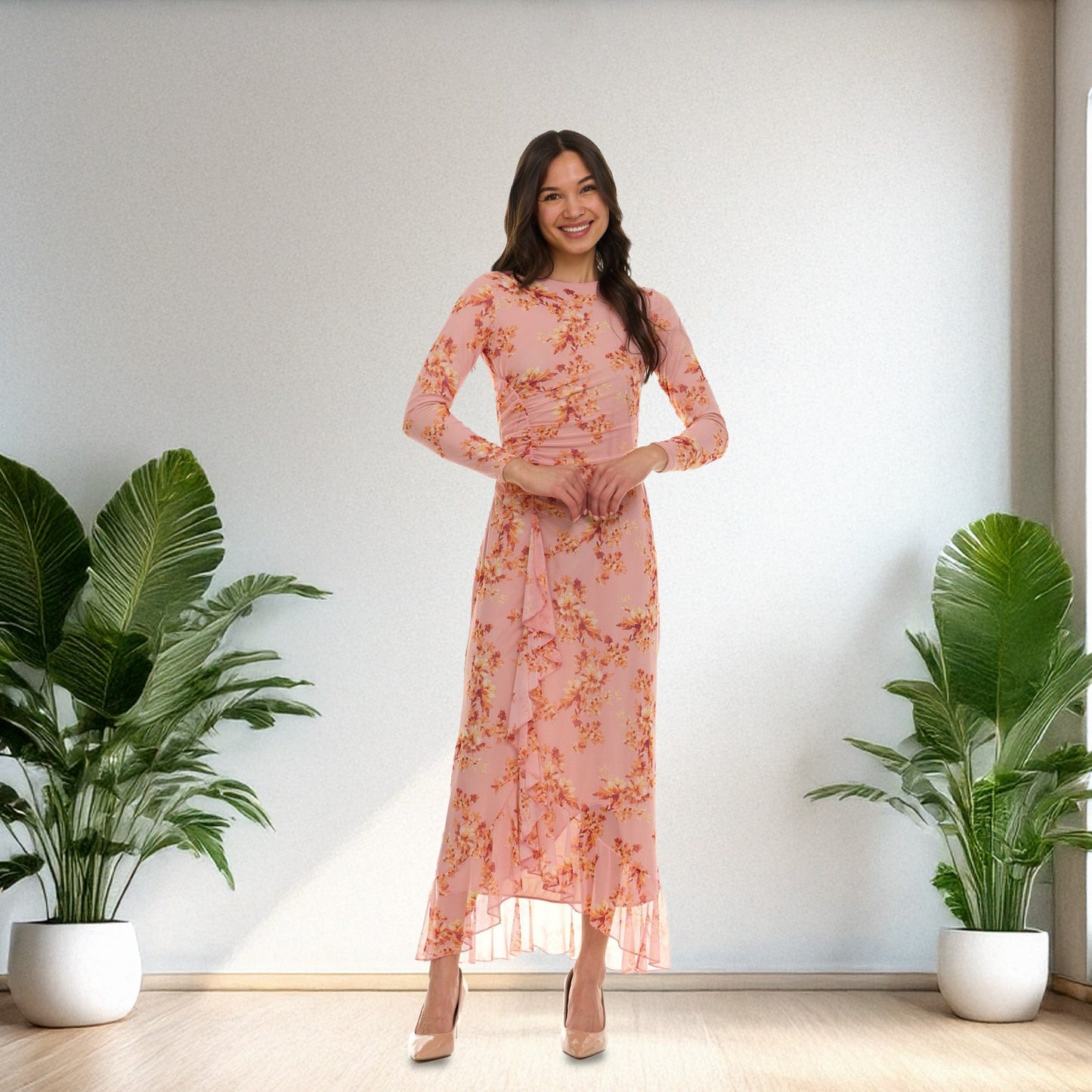 JANET DRESS - PINK FLORAL