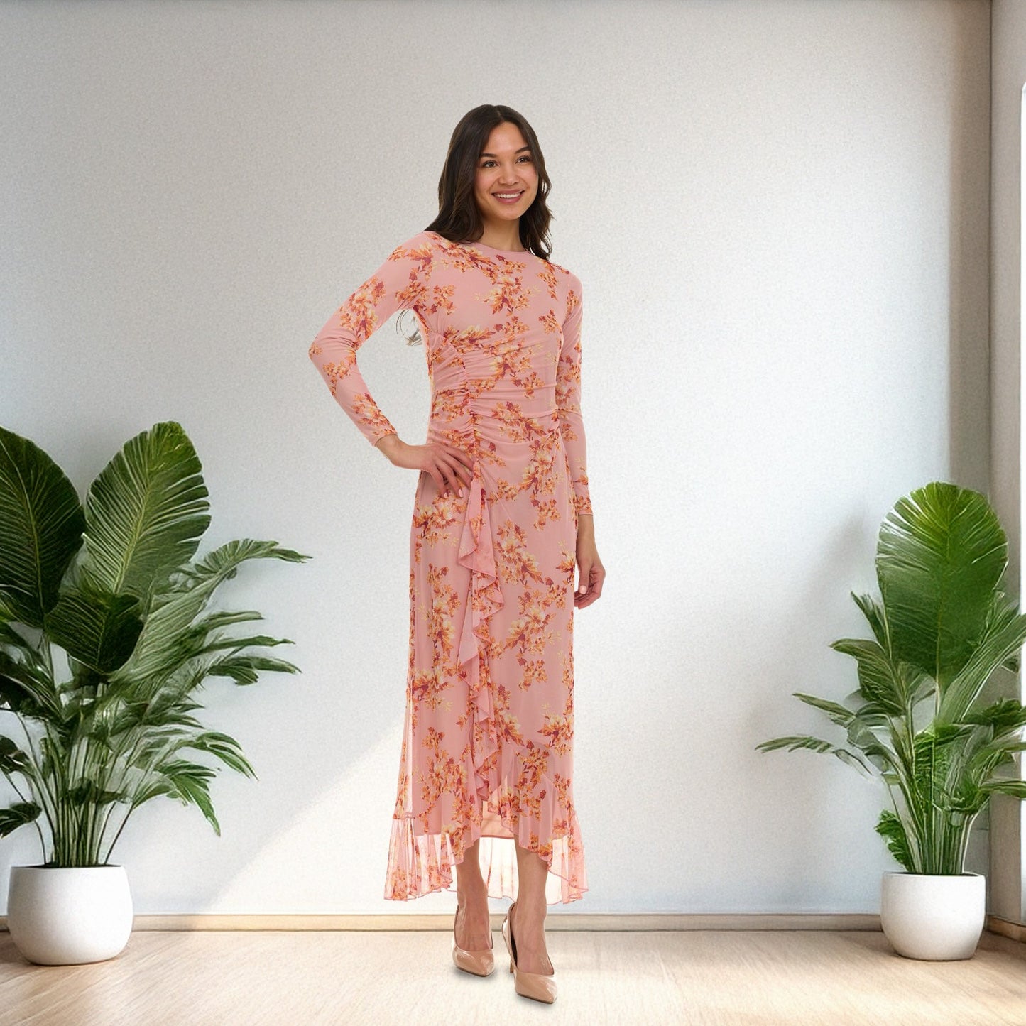 JANET DRESS - PINK FLORAL