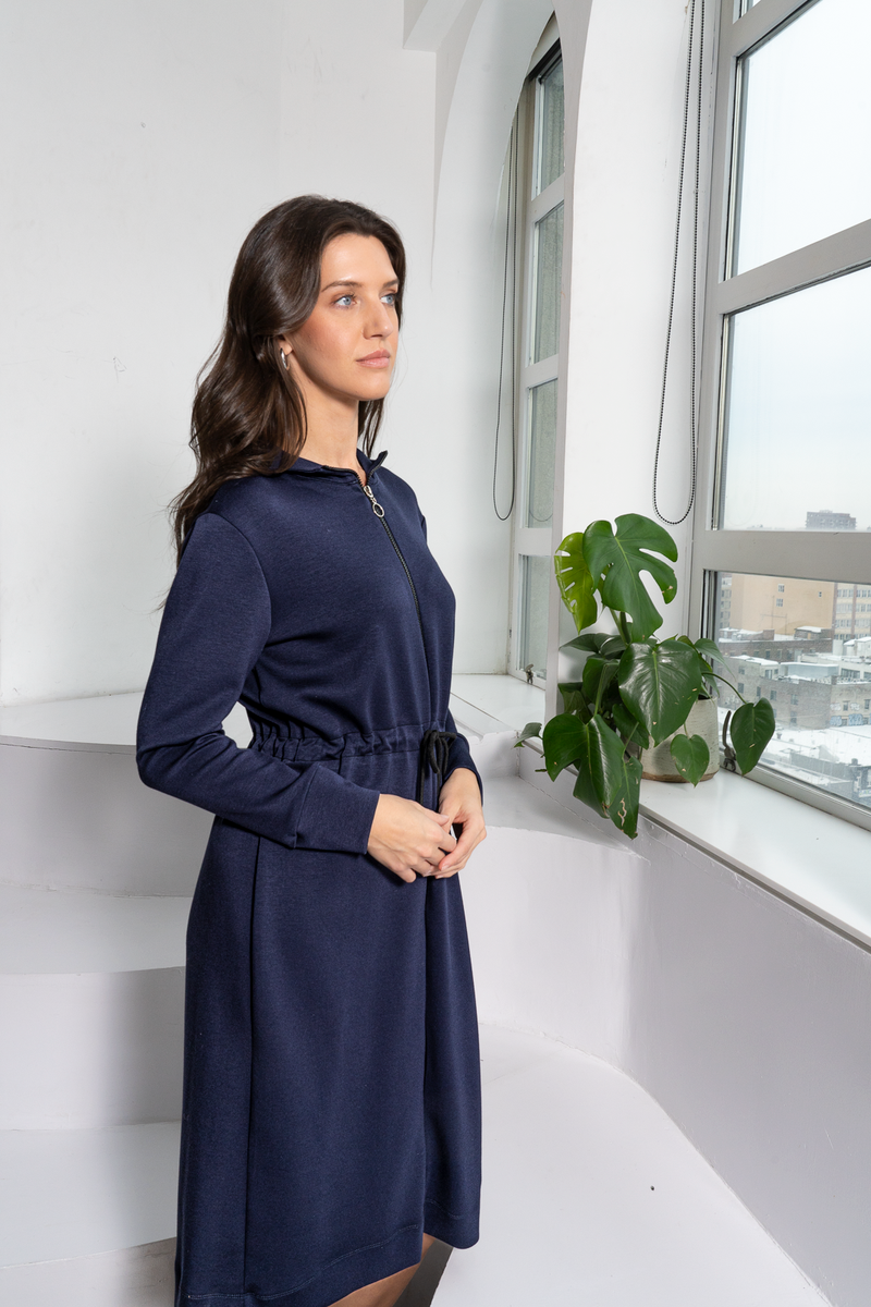 RHEA DRESS - NAVY