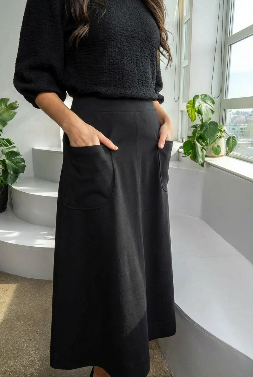 IVEE - MAXI BASIC SKIRT WITH POCKETS