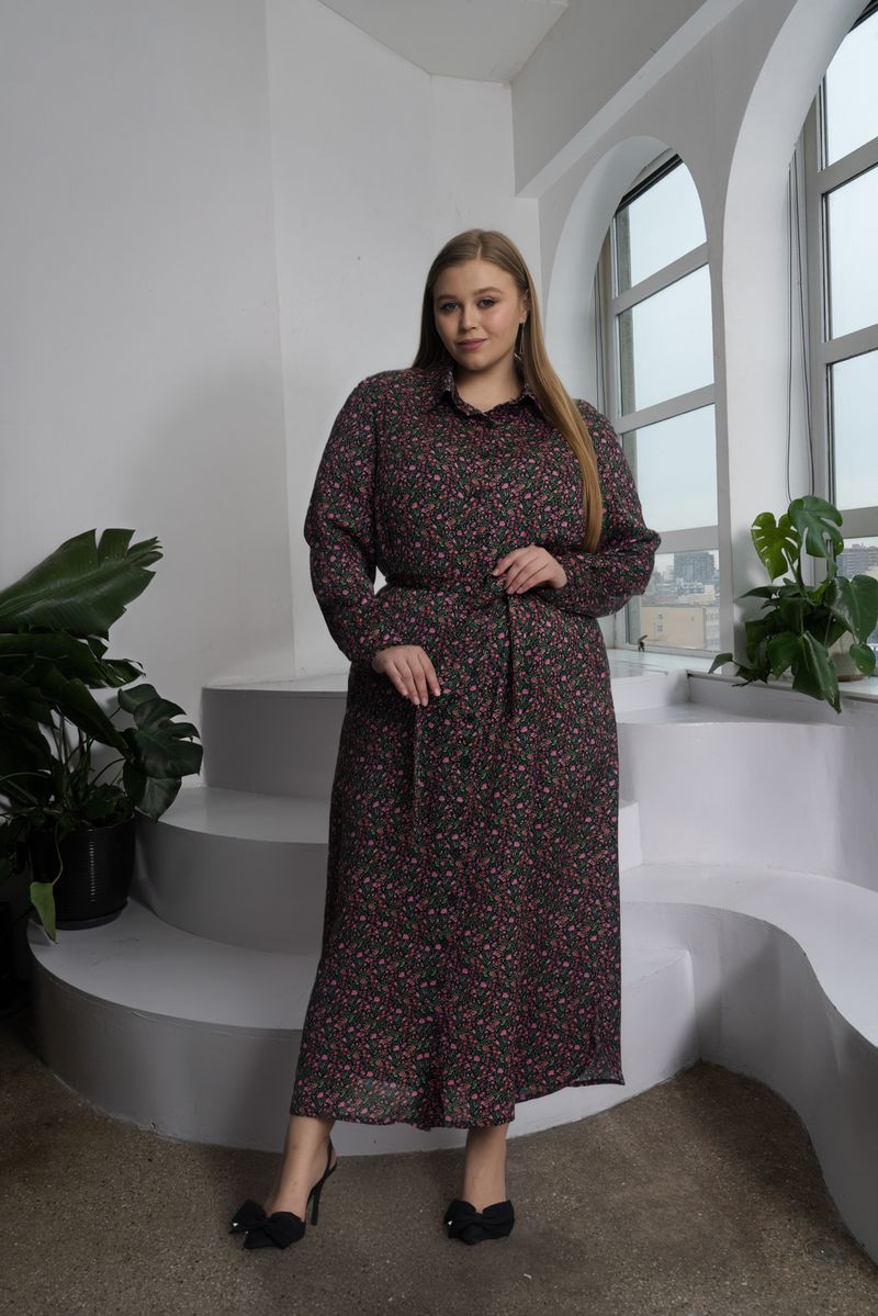 VALERIE MAXI DRESS PLUS - BLACK FLORAL