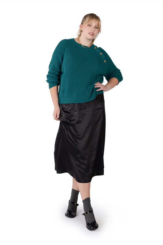 CODE APPAREL - BUTTON LUX SWEATER