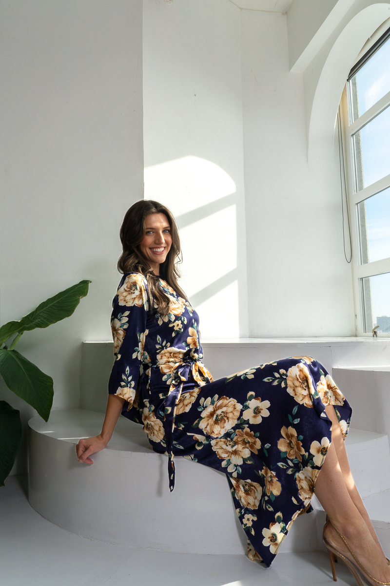FREYA DRESS - NAVY FLORAL