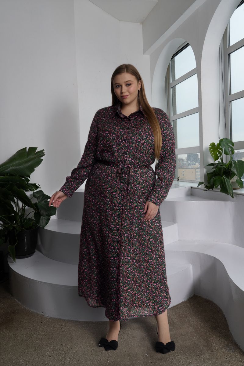 VALERIE MAXI DRESS PLUS - BLACK FLORAL