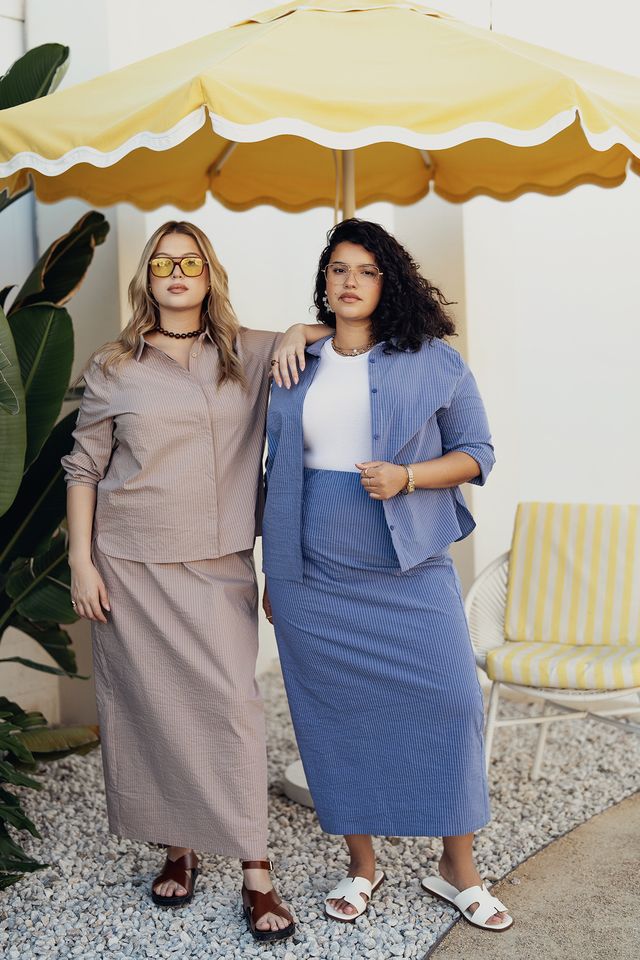 CODE - THE STRIPED STRAIGHT SKIRT