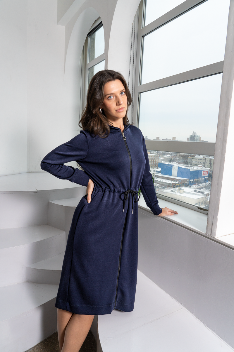 RHEA DRESS - NAVY