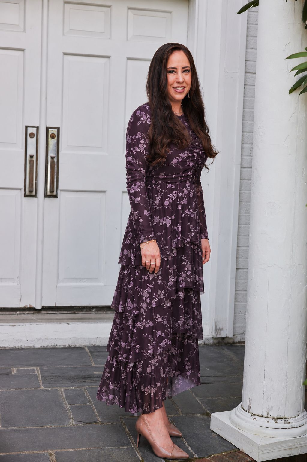 AURORA DRESS - WINE FLORAL