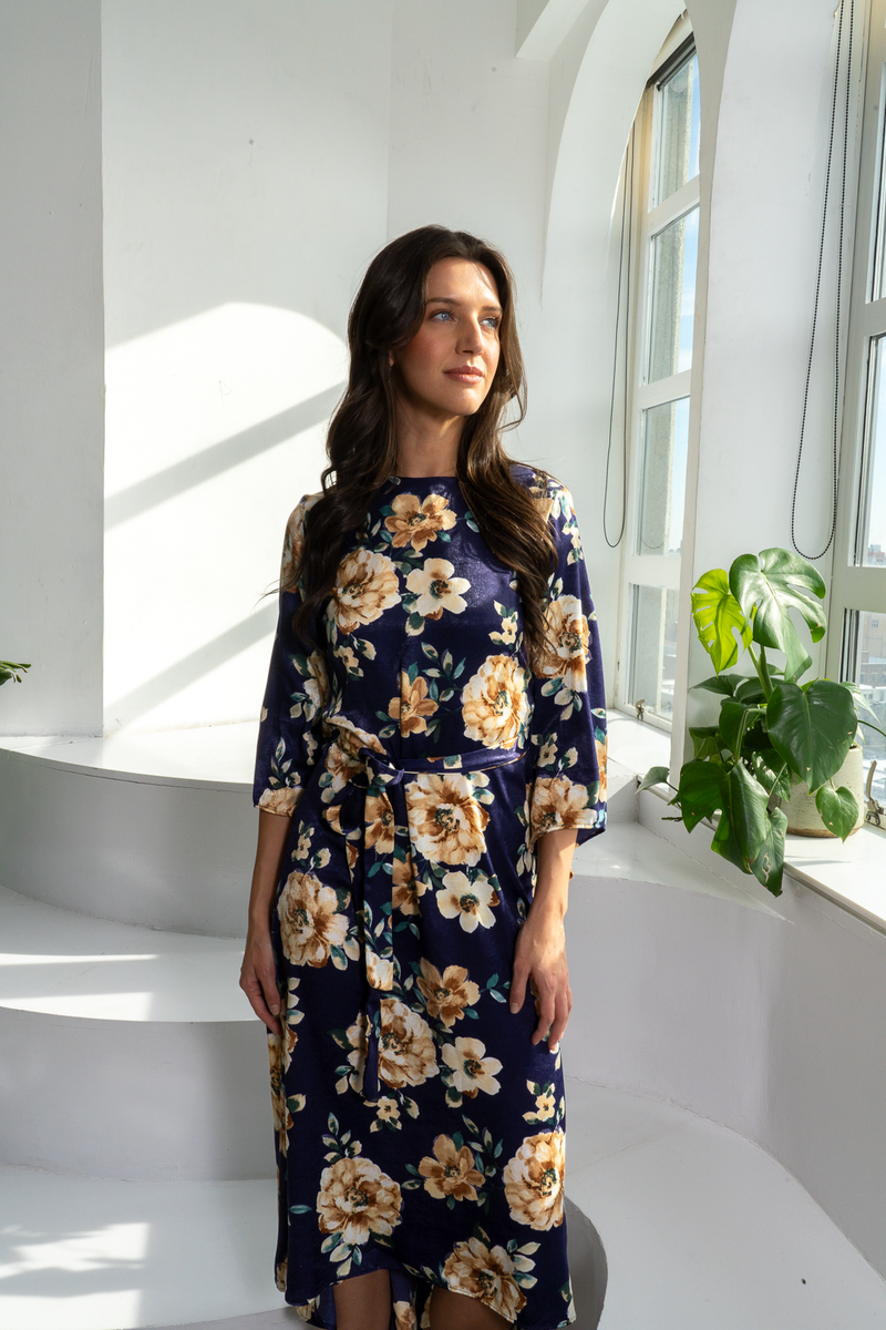 FREYA DRESS - NAVY FLORAL