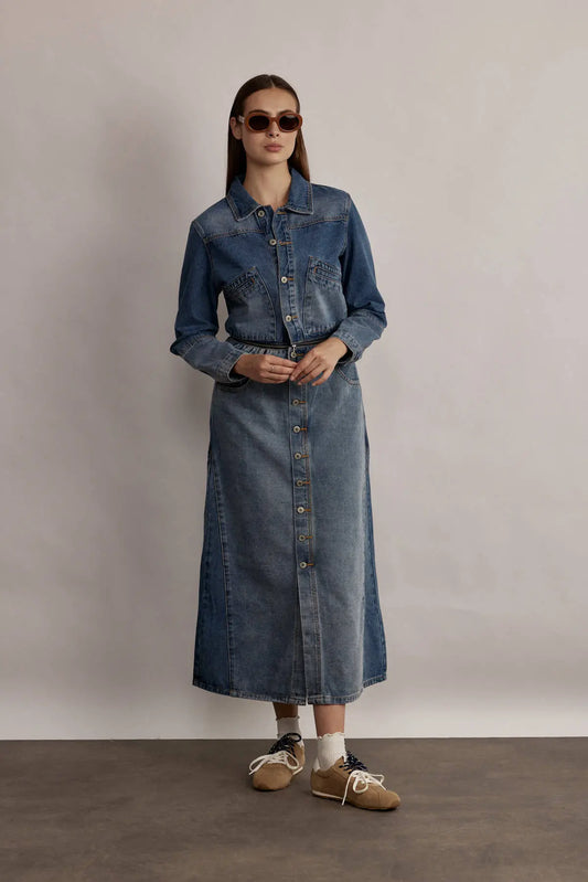 CB - JEANS SKIRT WITH BUTTONS