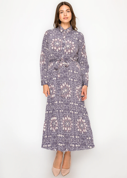 YAL - GEO PRINTED SHIRT DRESS