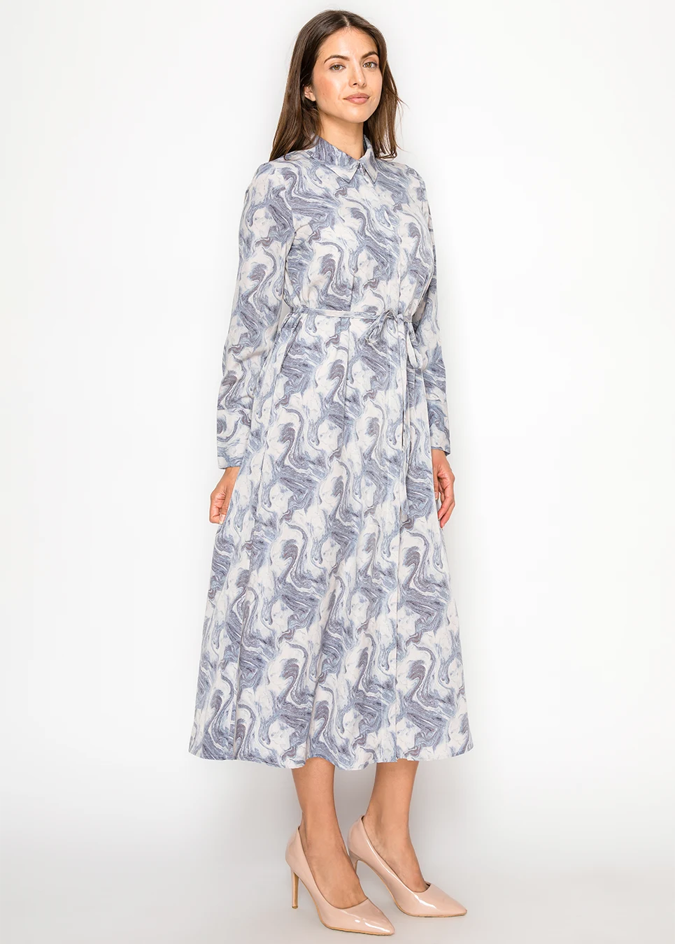 YAL - GREY WAVE PRINT DRESS