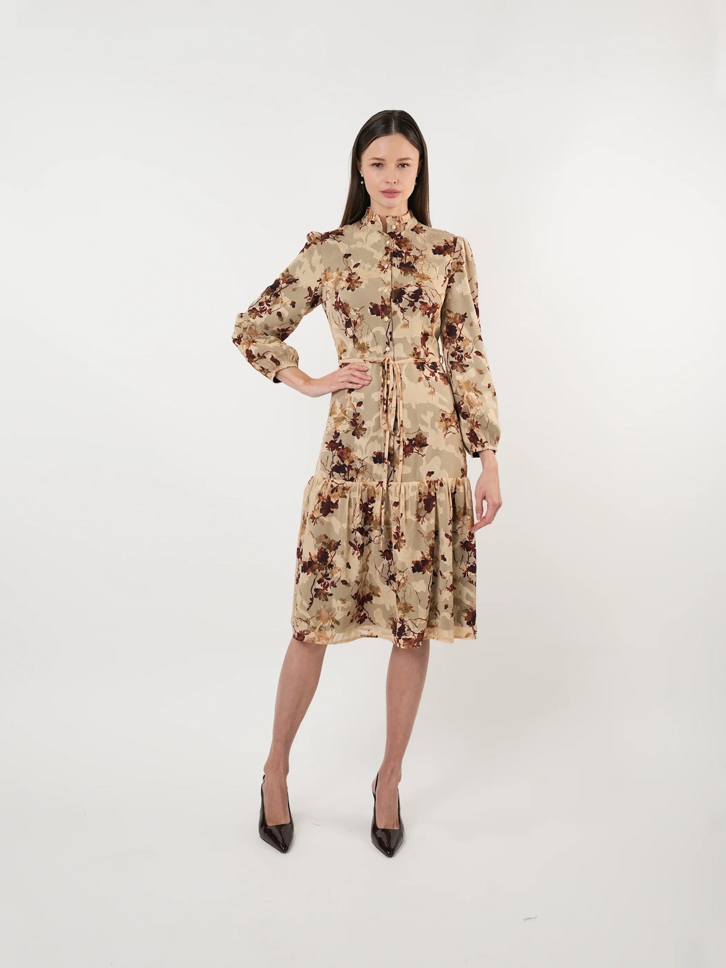 JOHN ABGIN - CHIFFON RUFFLE TIERED DRESS