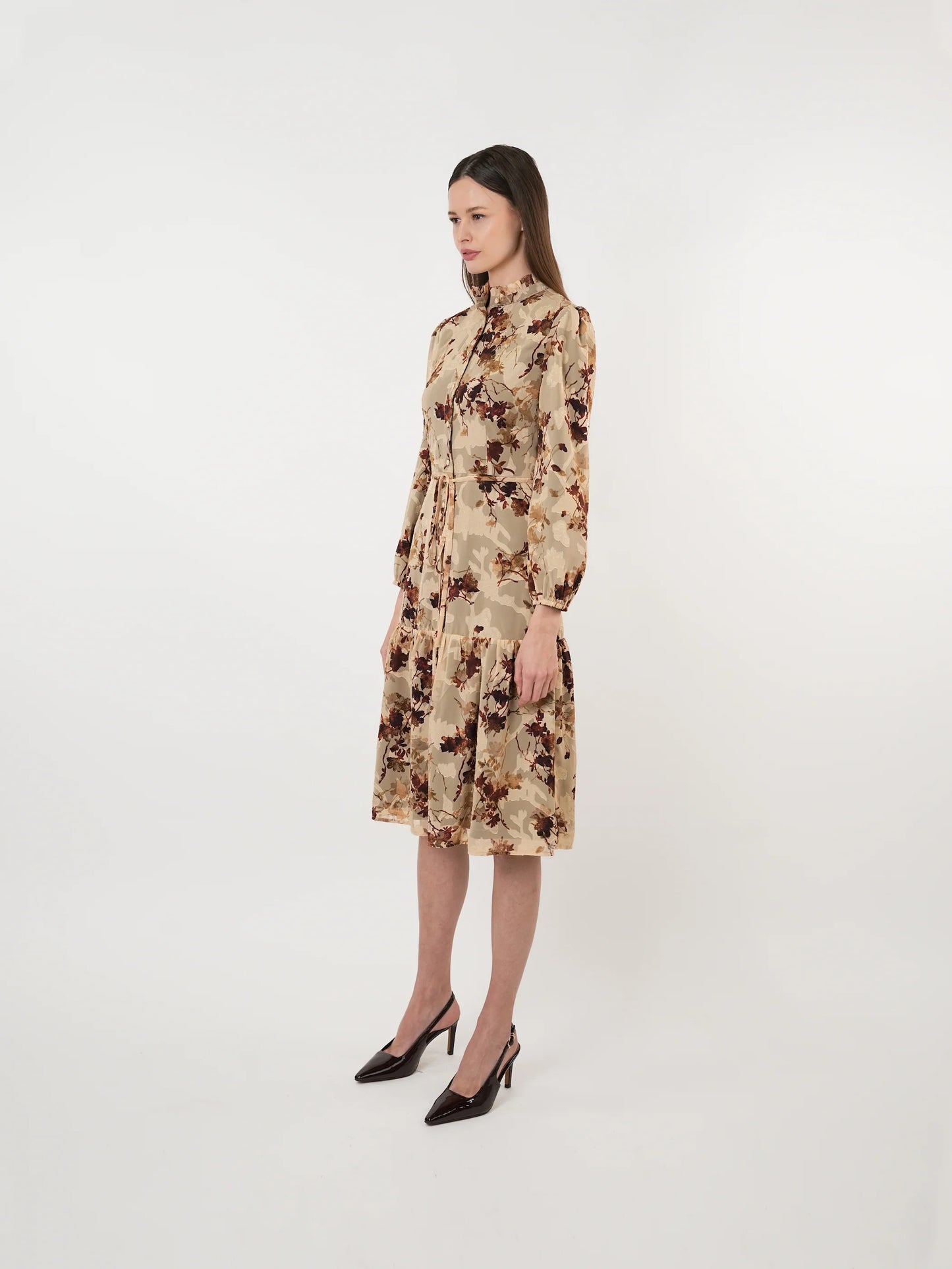 JOHN ABGIN - CHIFFON RUFFLE TIERED DRESS