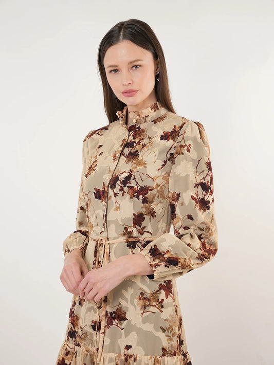 JOHN ABGIN - CHIFFON RUFFLE TIERED DRESS