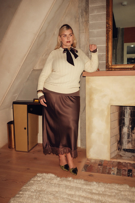CODE - LACE SLIP SKIRT
