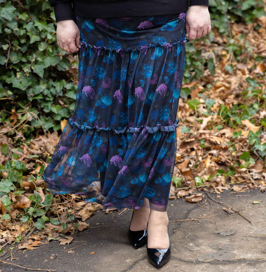 SWUUN - DREAMY MAXI SKIRT - MIDNIGHT ABSTRACT