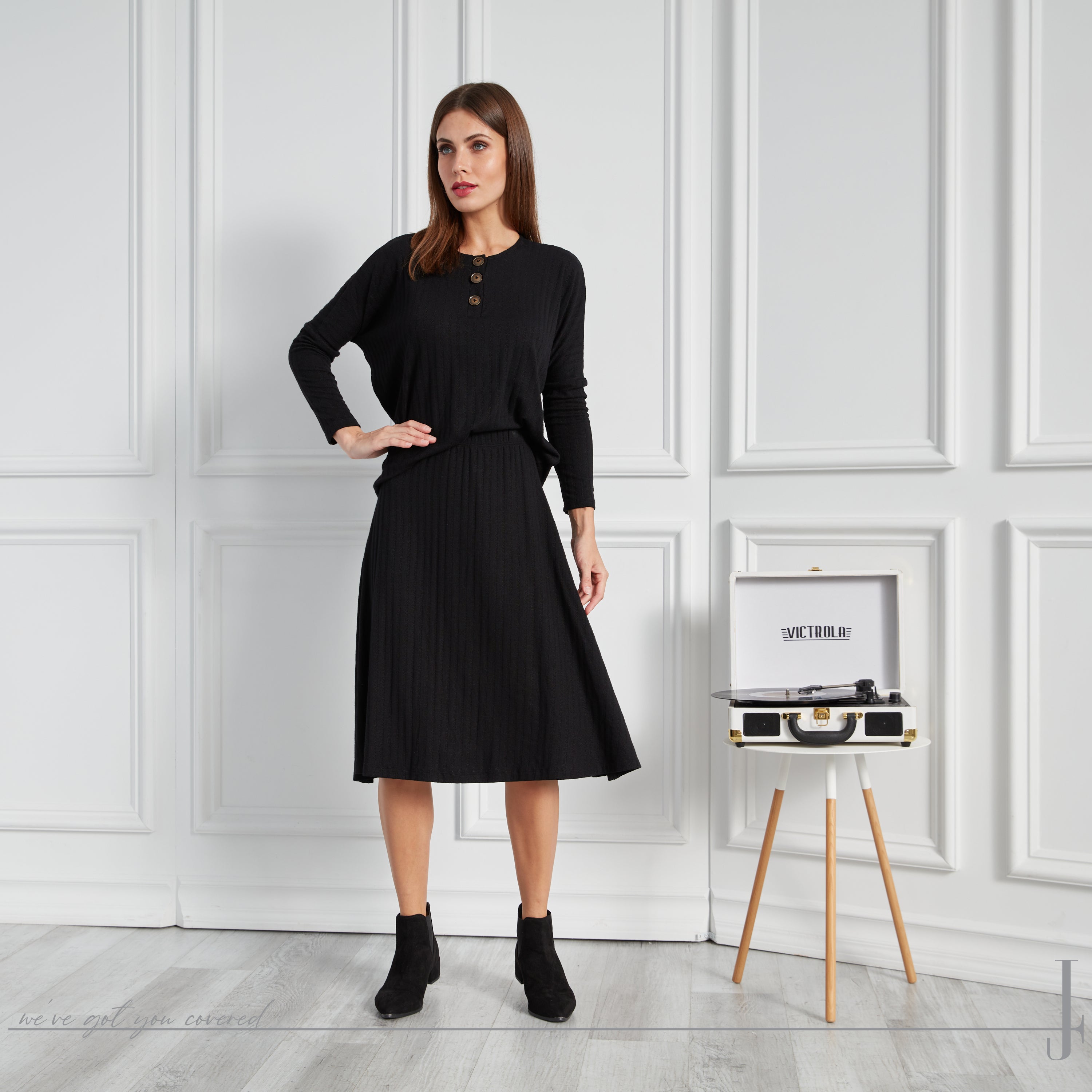 ELSIE FLARE SET - BLACK