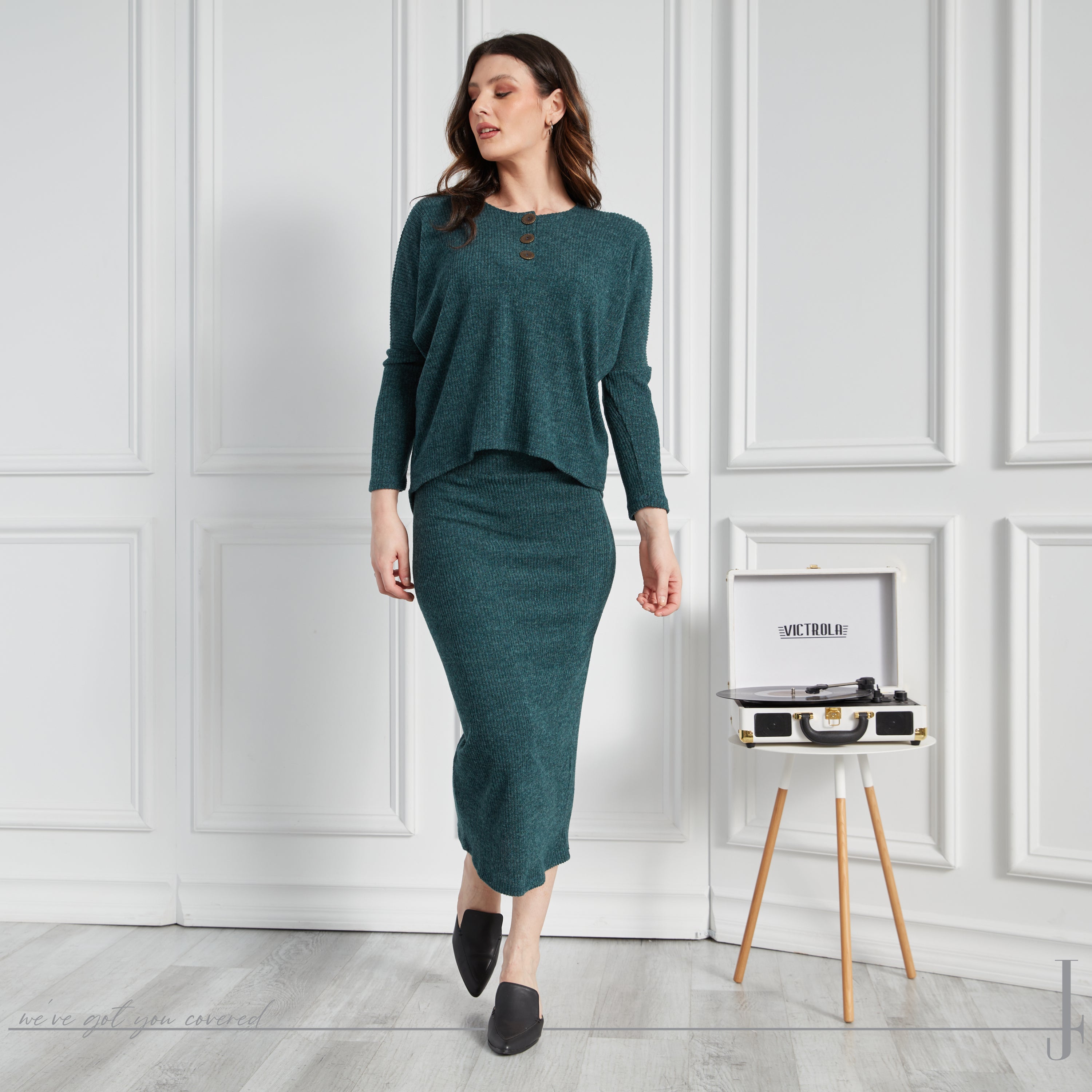 ELSIE MIDI SET - TEAL