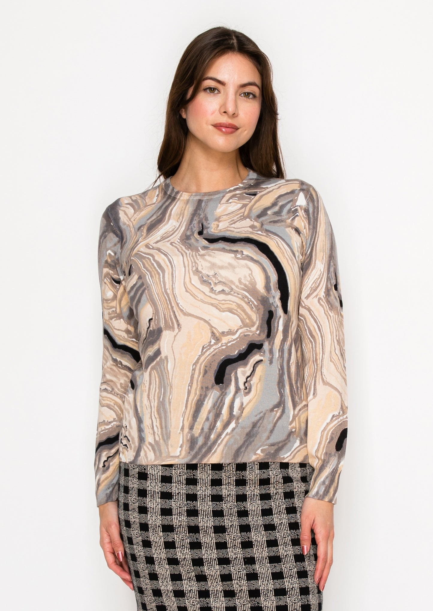 YAL -  MARBLE PRINT SWEATER