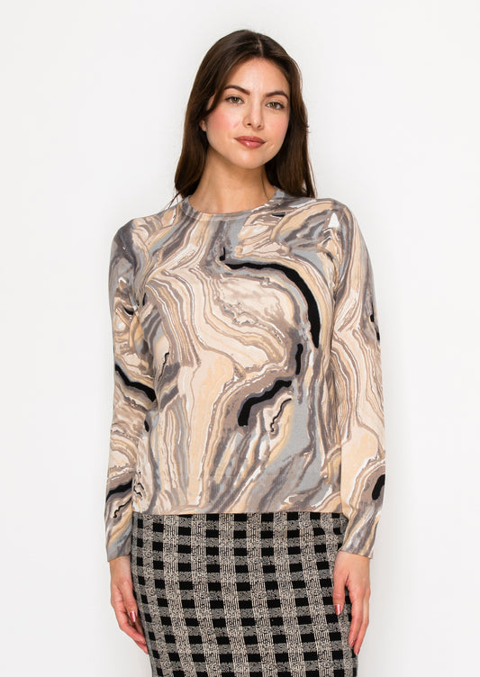 YAL -  MARBLE PRINT SWEATER
