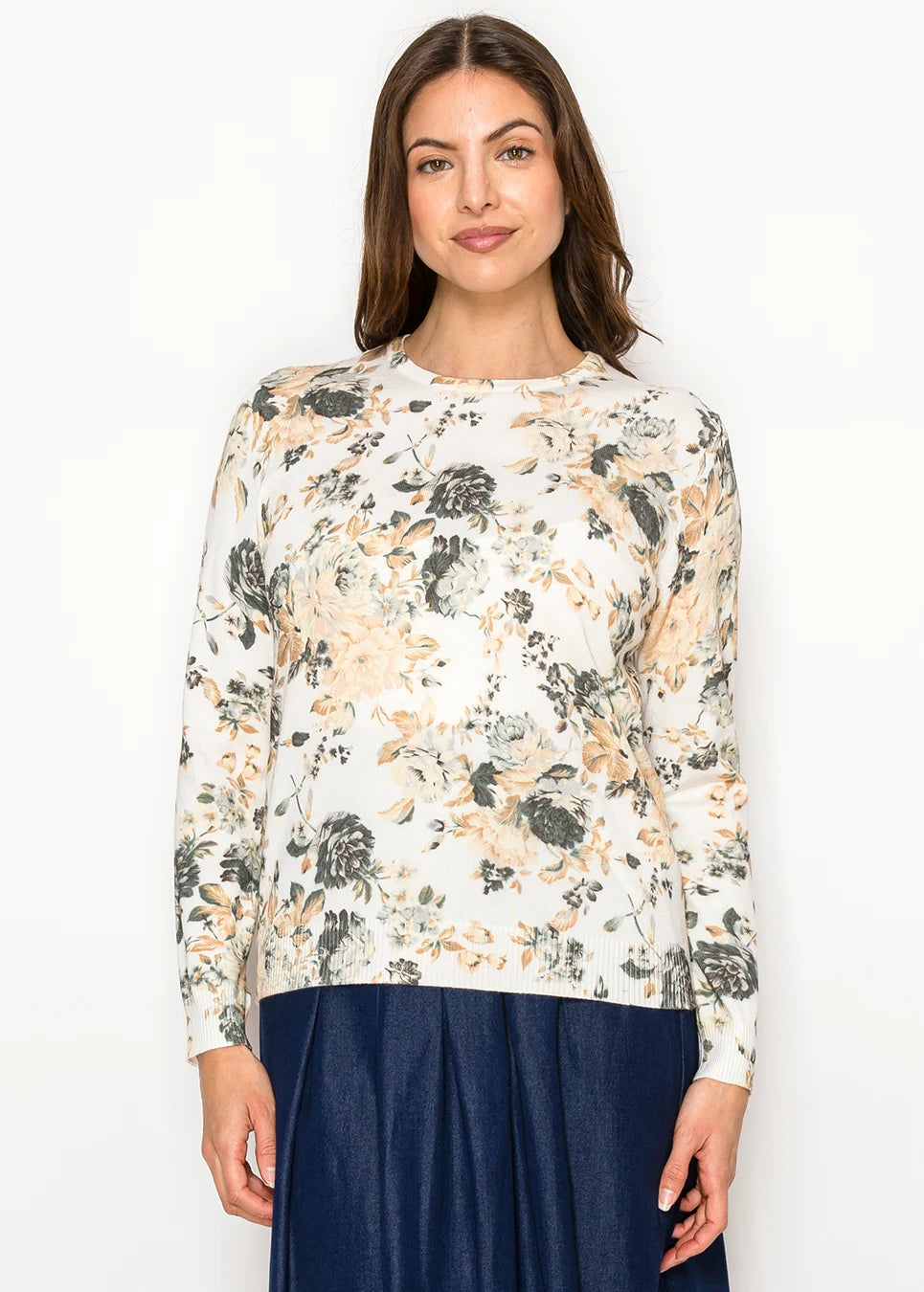 YAL - FLOWER PRINT CREW PULLOVER