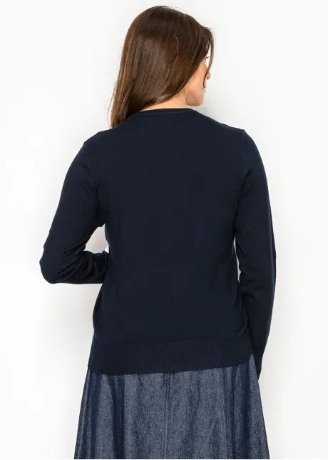 YAL - WHITE FLORAL STITCH SWEATER