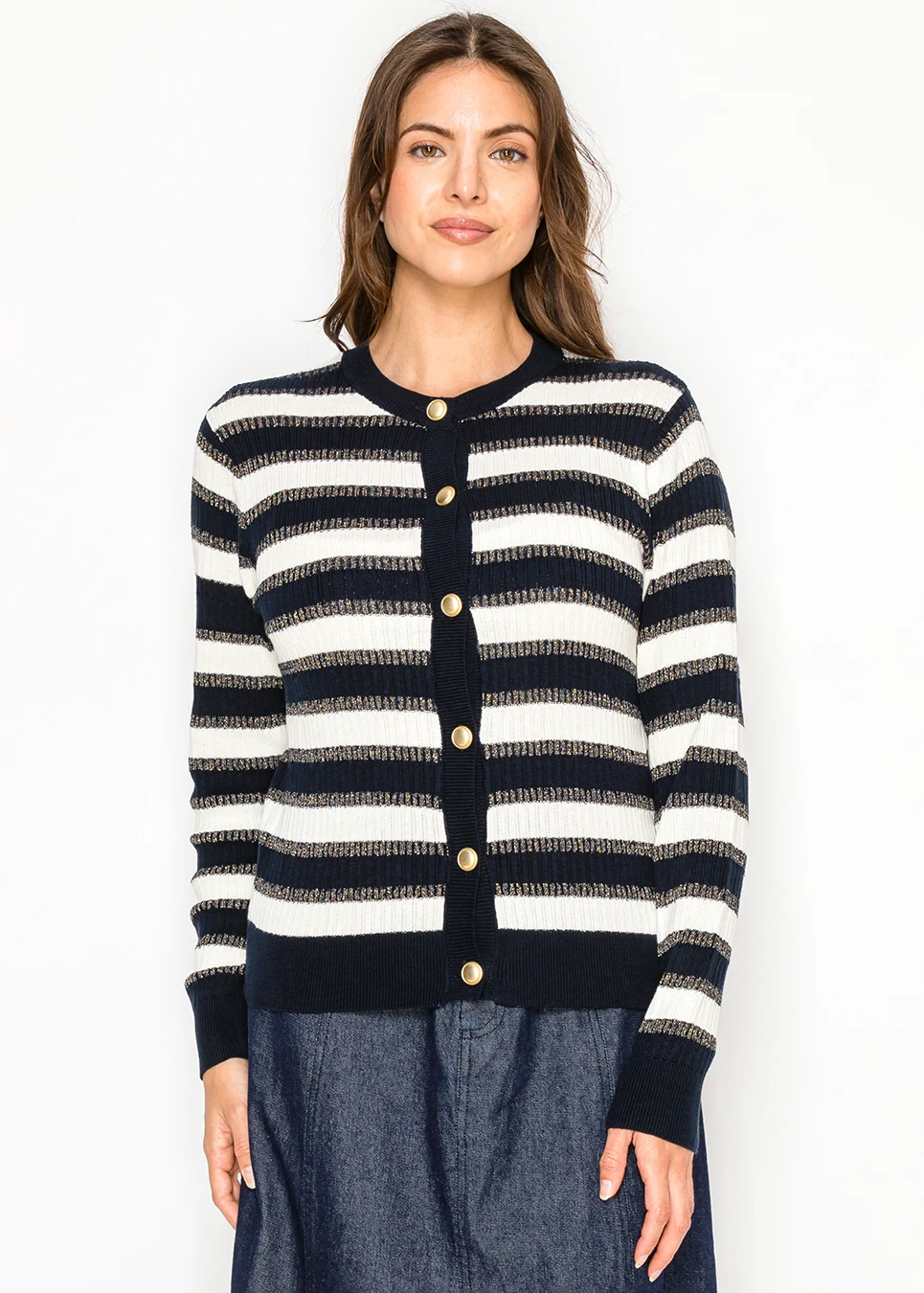 YAL - STRIPED SHIMMER CARDI
