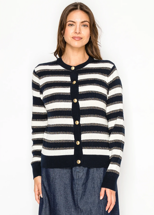 YAL - STRIPED SHIMMER CARDI