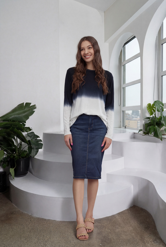 IVEE - OMBRE MICRORIBBED T-SHIRT