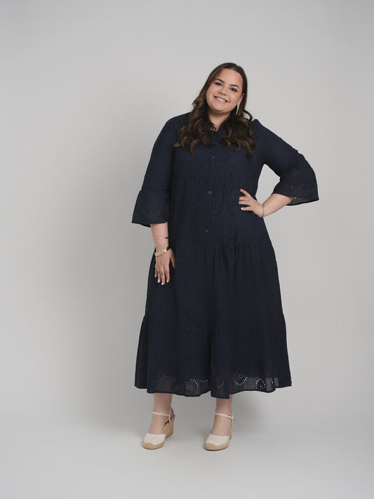 MAYAS - MAXI EYELET DRESS