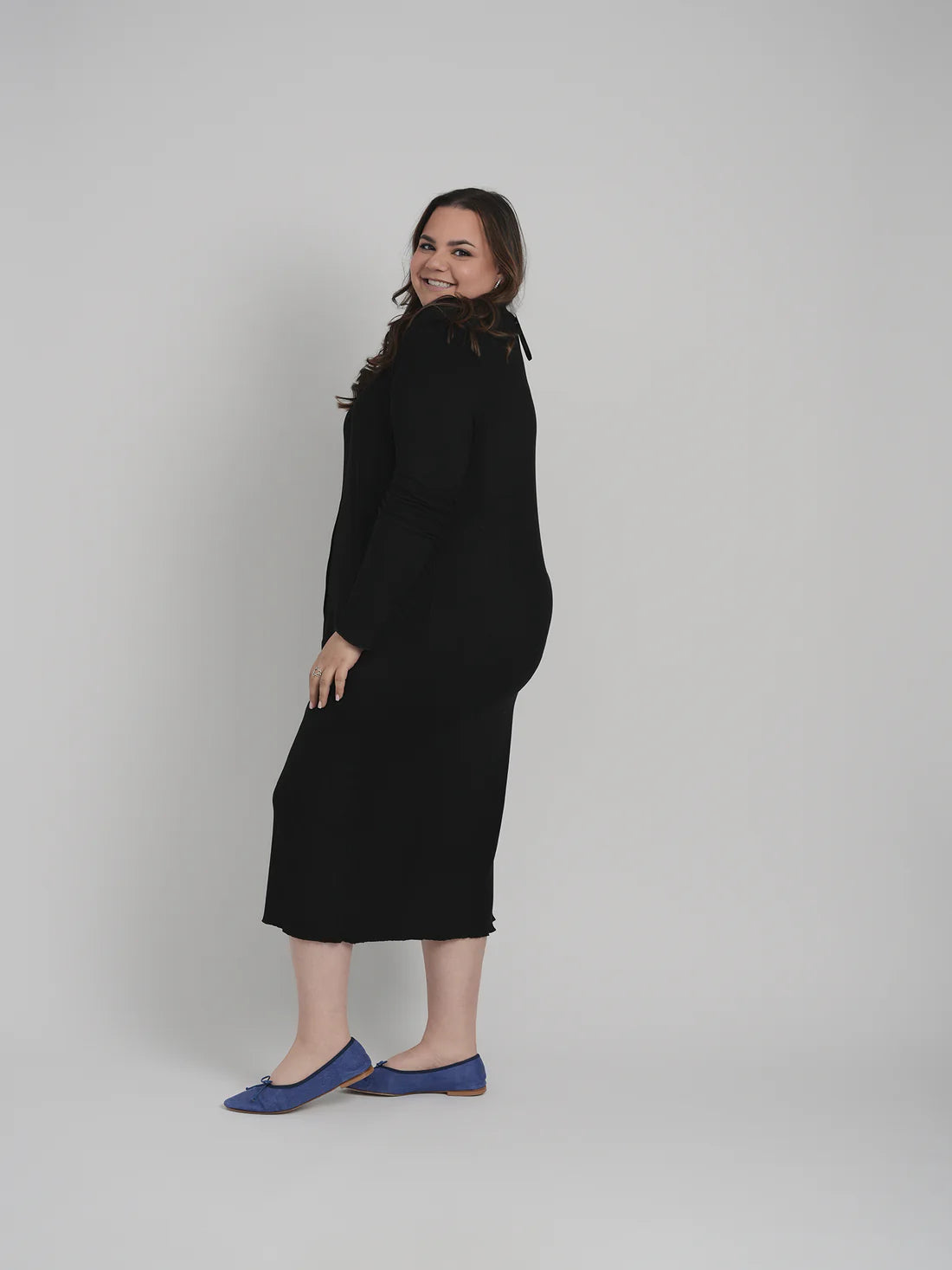MAYAS - RIBBED BUTTON DOWN DRESS
