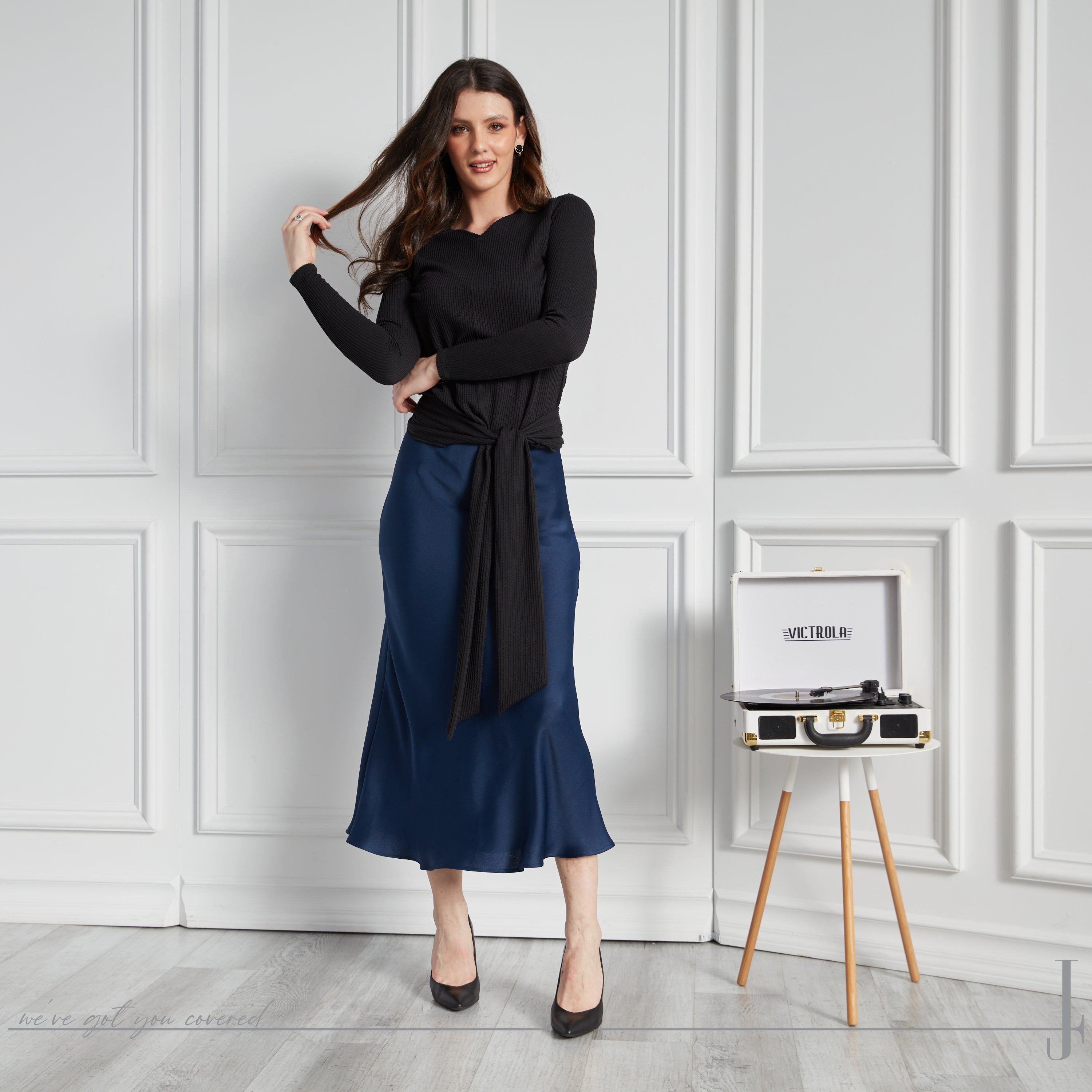 AVITAL TOP - BLACK RIB