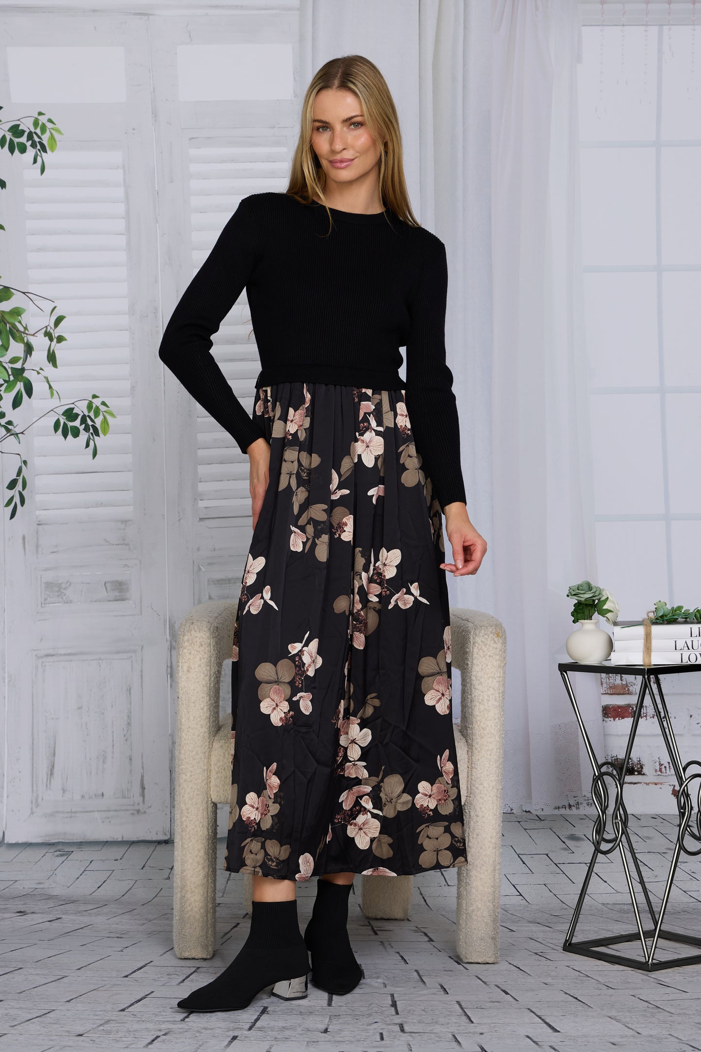 SOPHIA DRESS 2.0 - OLIVE FLORAL