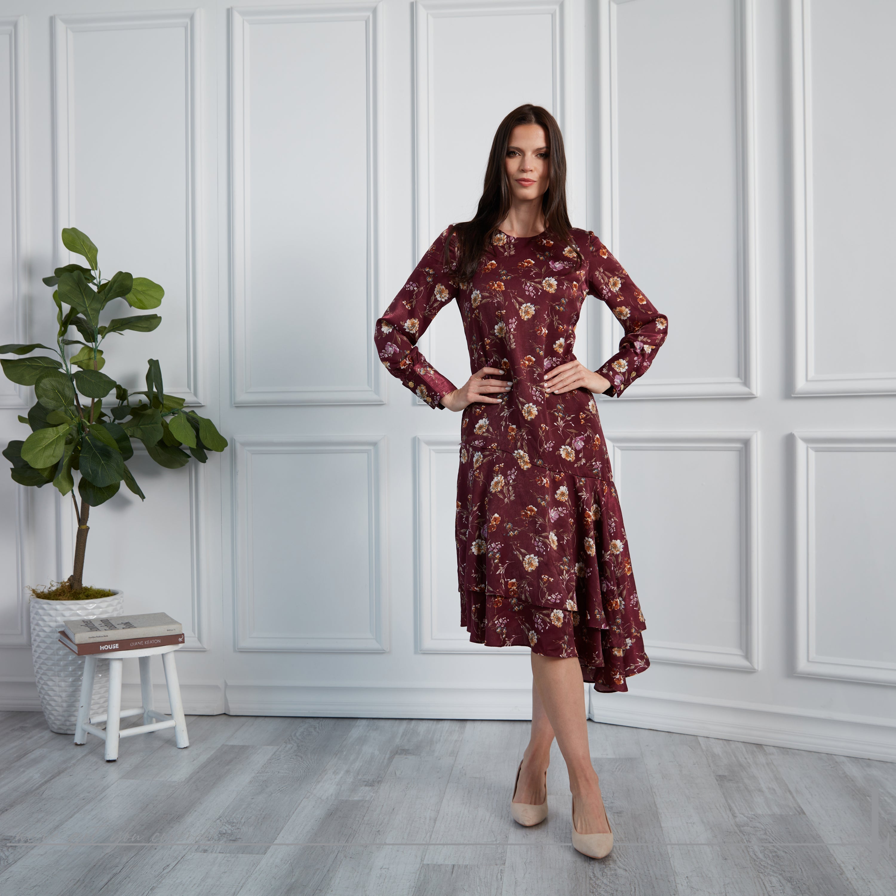 TEMIMA - BURGUNDY FLORAL