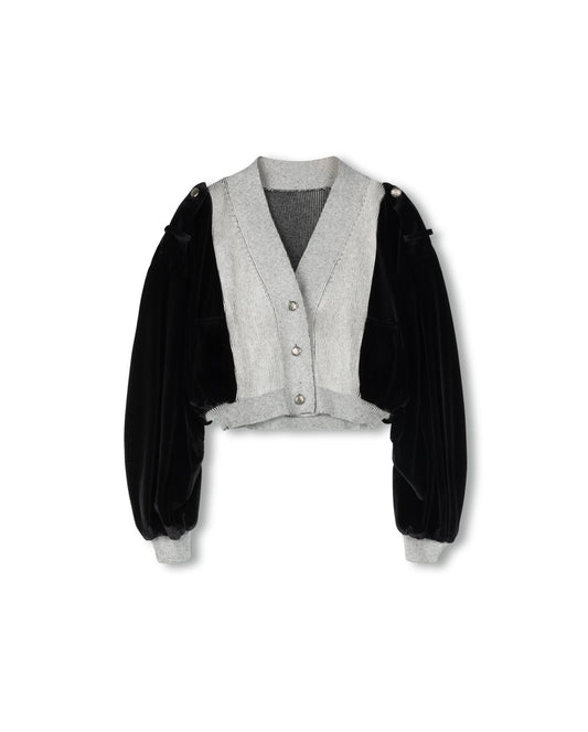 SHIFT - VELOUR AND KNIT CARDIGAN